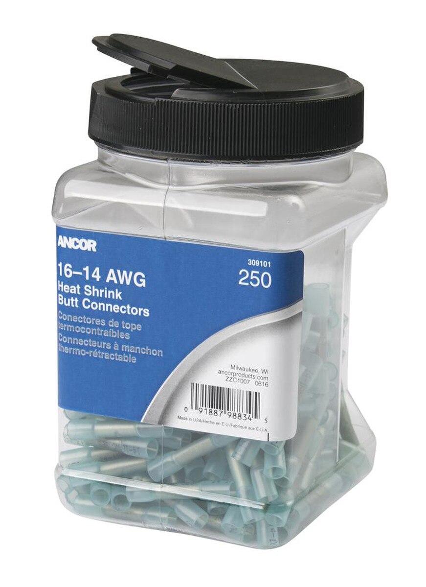Ancor 16-14 Butt Connector Heat Shrink Blue| Wintron Electronics