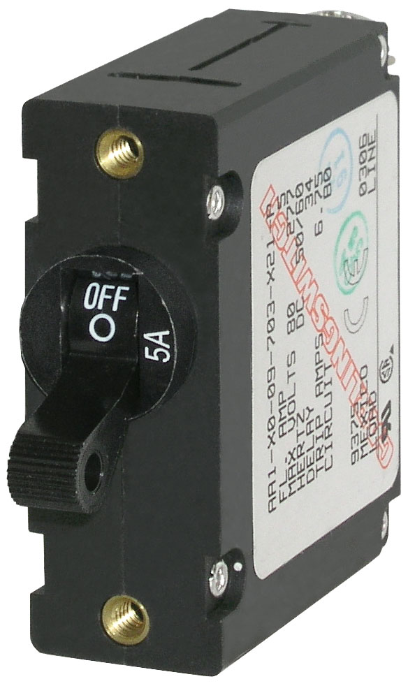 Blue Sea 7200 Circuit Breaker AA1Toggle 5A with Black Toggle
