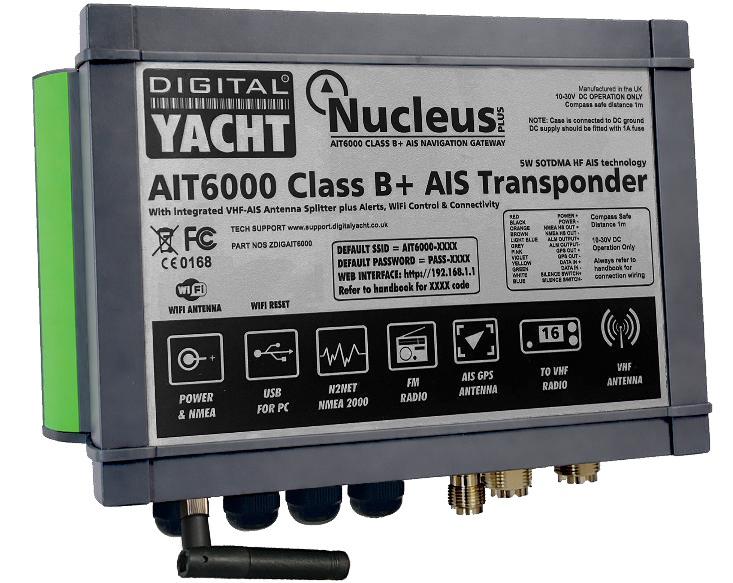 Digital Yacht AIT6000 Nucleus Blass B + AIS Transponder with SPAIS Satellite AIS Campatibility - ZDIGAIT6000