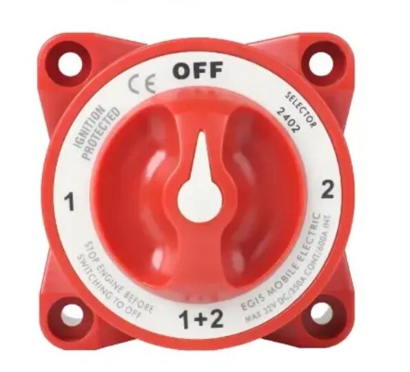 Egis Mobile Electronics EGIS 2402 e-Series 350A  Battery Selector Switch Off/1/Both/2 w/AFD
