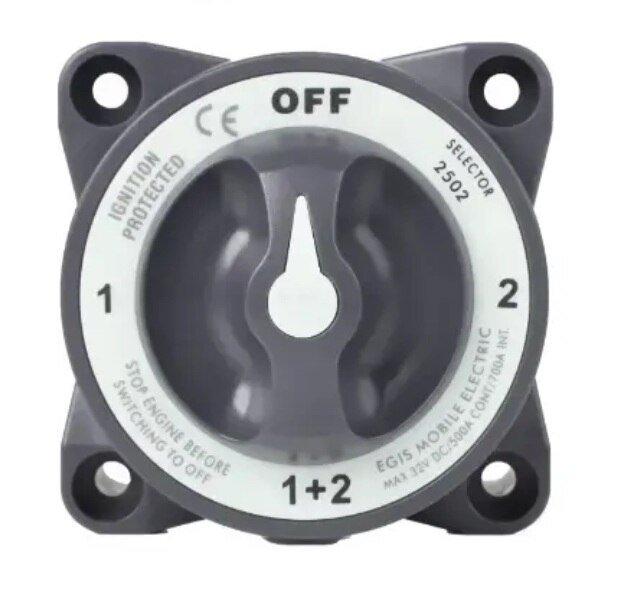 Egis Mobile Electronics EGIS 2502 Heavy Duty-Series 600A  Battery Selector Switch Off/1/Both/2