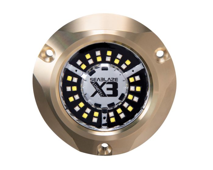 Lumitec Seablaze X3 Dual Color Blue/White LED Surface Mount Bronze Housing 12/24v - 101945