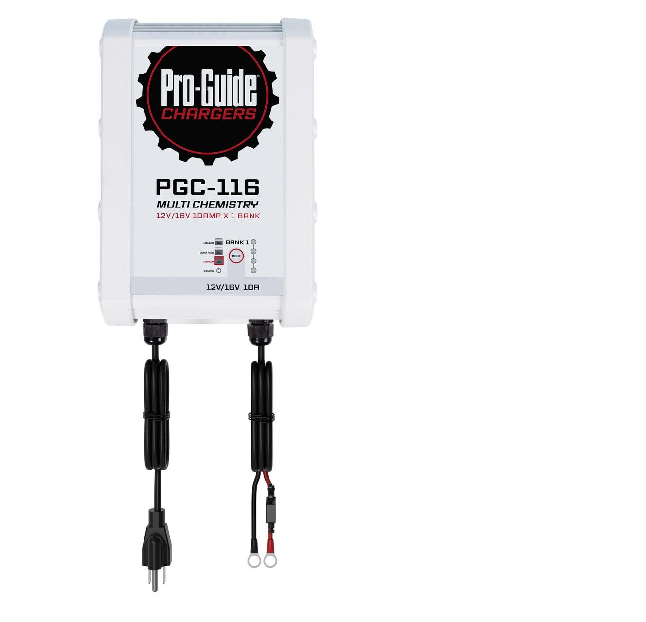 Pro-Guide Batteries Pro-Guide 1-Bank 12/16V 10A AGM/LiFePO4 On Board Charger, IP68 - PGC-116