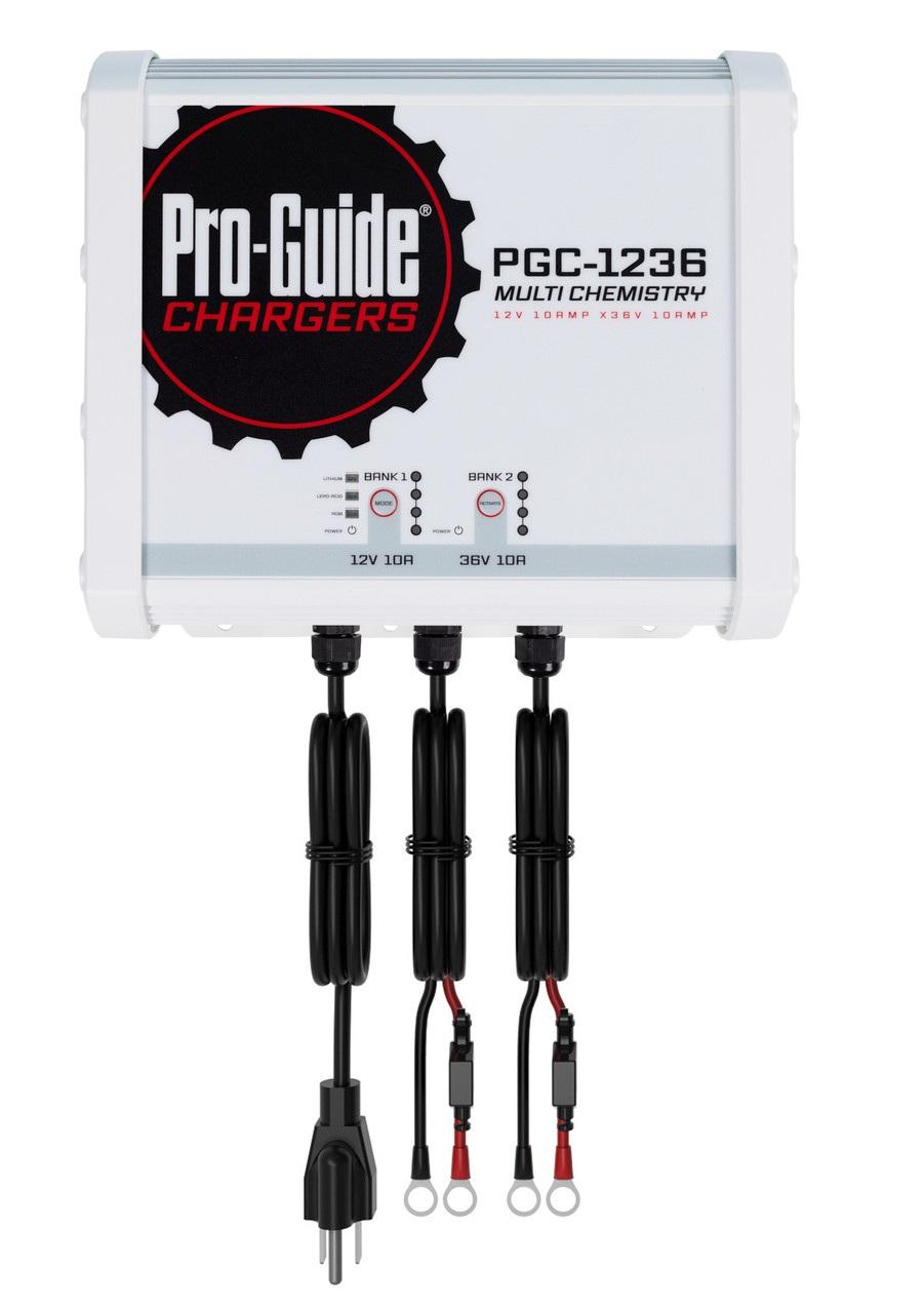 Pro-Guide Batteries Pro-Guide PGC1236 2-Bank 1x12V/10A Lead Acid/LiFePo4 and 1x36V 10A LiFePO4 On Board Charger, IP68 - PGC-1236
