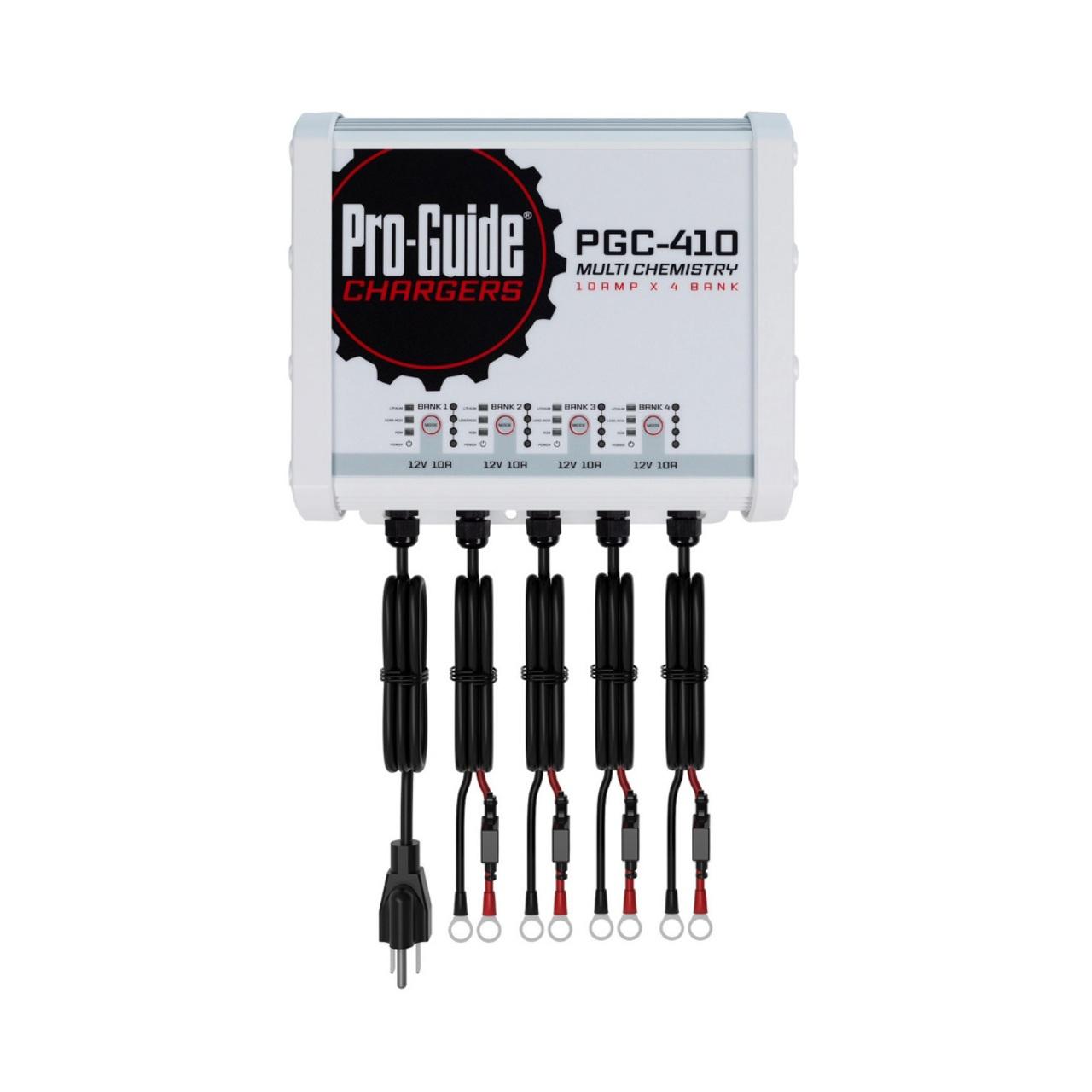 Pro-Guide Batteries Pro Guide PGC-410 4-Bank 4x12V/10A Lead Acid/LiFePO4 On Board Charger, IP68