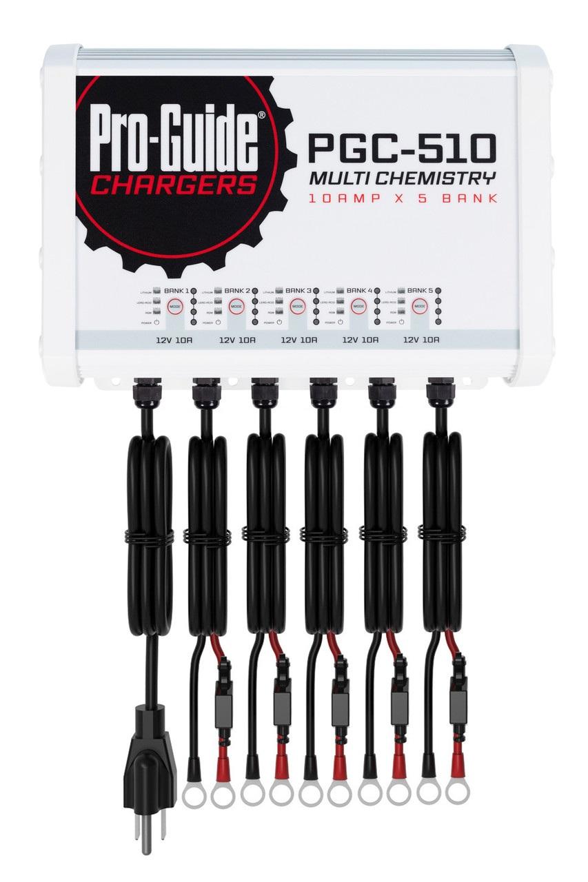 Pro-Guide Batteries Pro Guide PGC-510 5-Bank 5x12V 10A Lead Acid/LiFePO4 On Board Charger, IP68